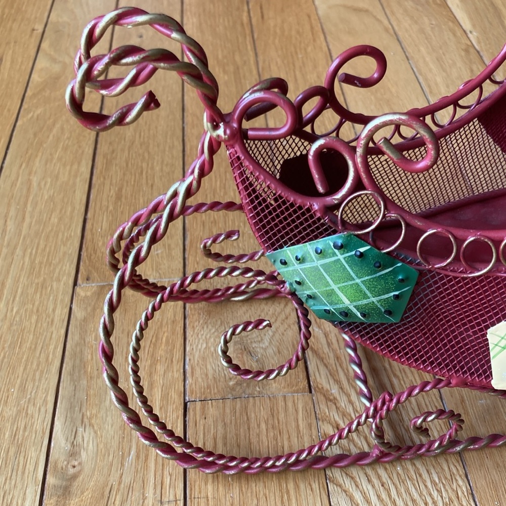 Metal Patchwork Sleigh Centerpiece - Picture 4 of 10
